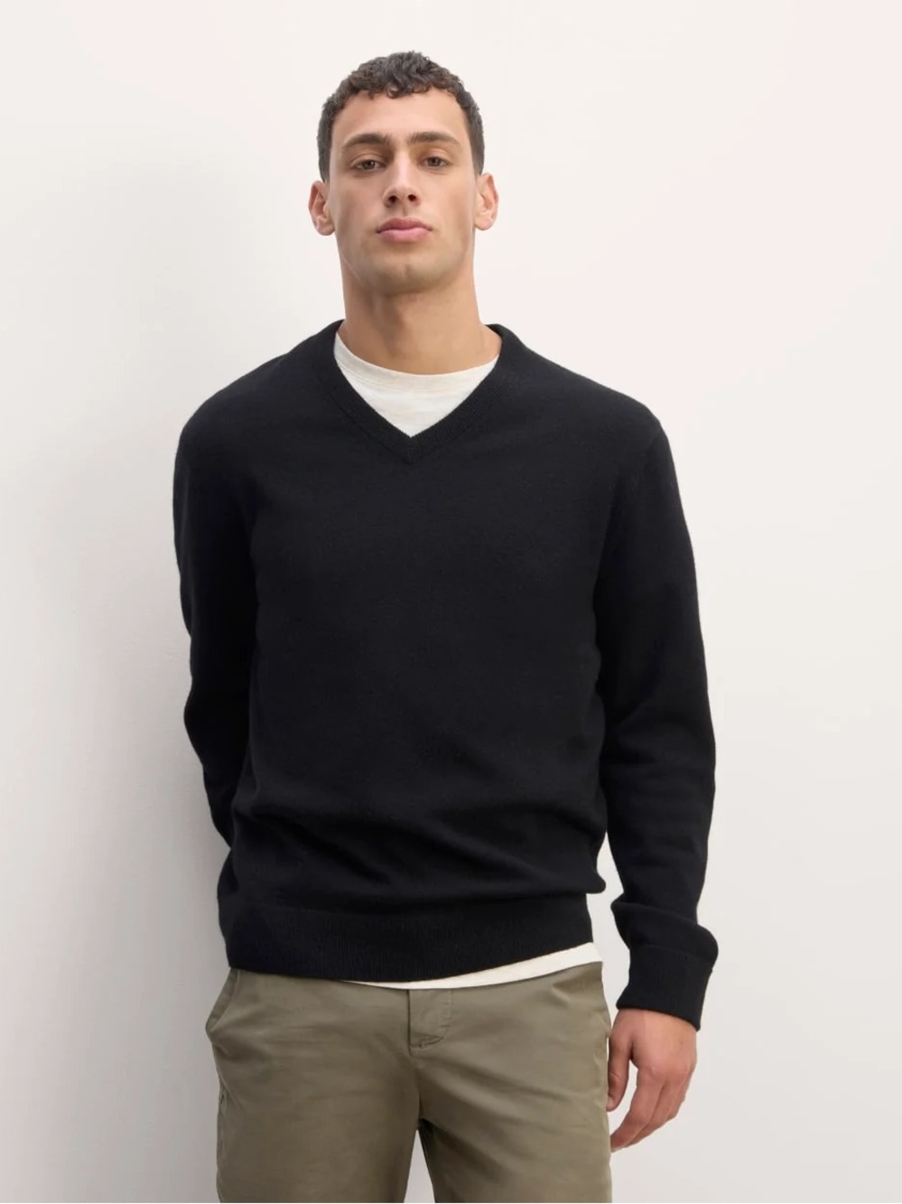 Everlane The Cashmere V-Neck Sweater Black Size S NWOT 100% Cashmere Flaw